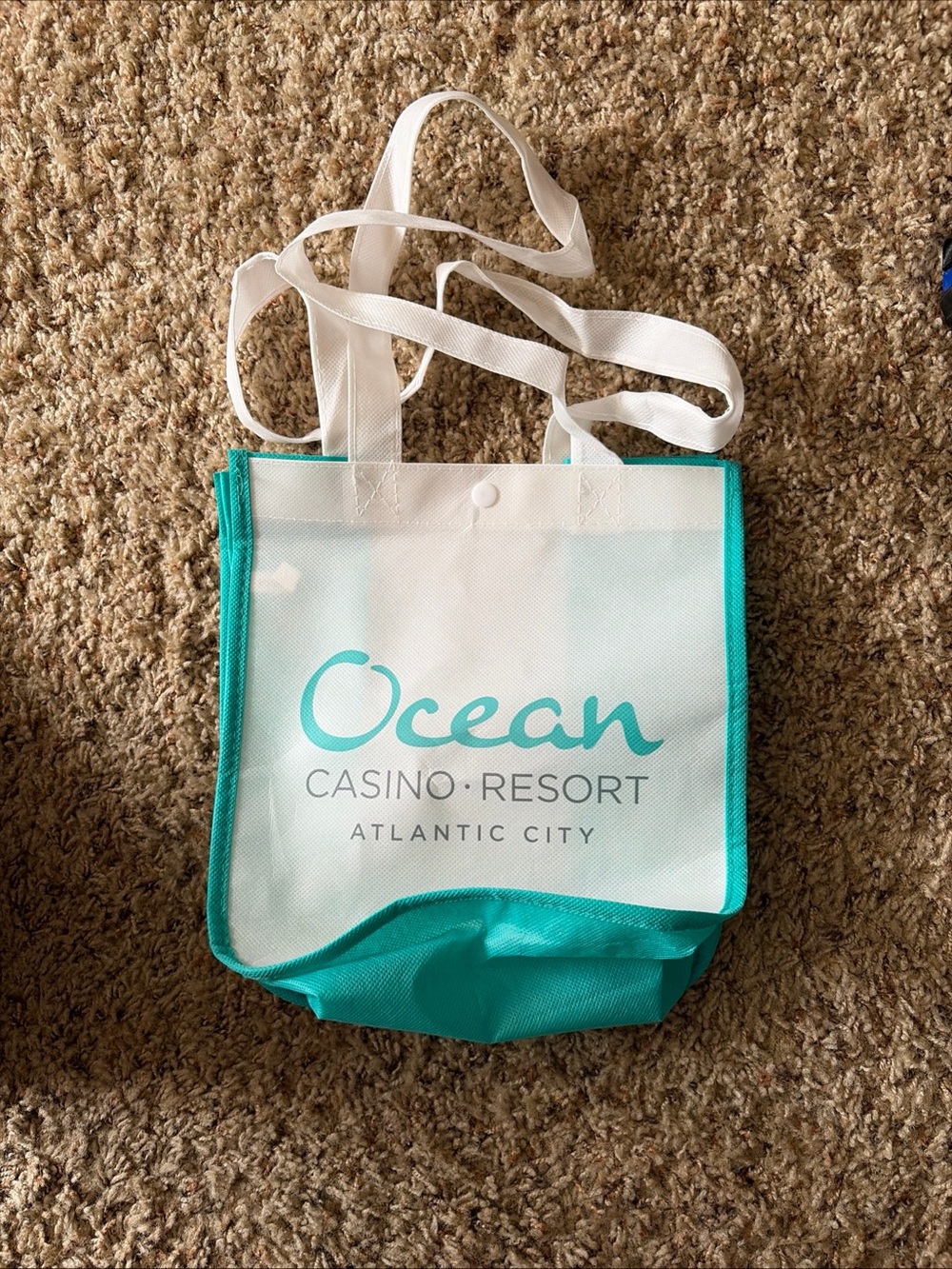 Ocean Casino Resort Atlantic City Tote Bag - White & Teal Small